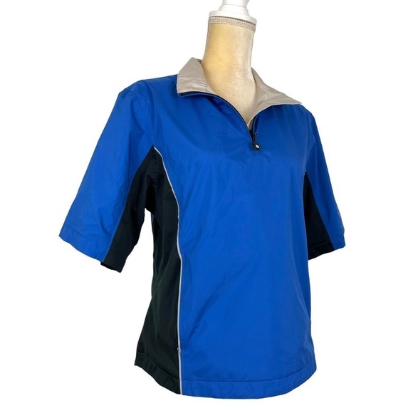FootJoy DryJoys Short Sleeve Quarter Zip Pull Over Wind Shirt Small Outdoors - Picture 2 of 9